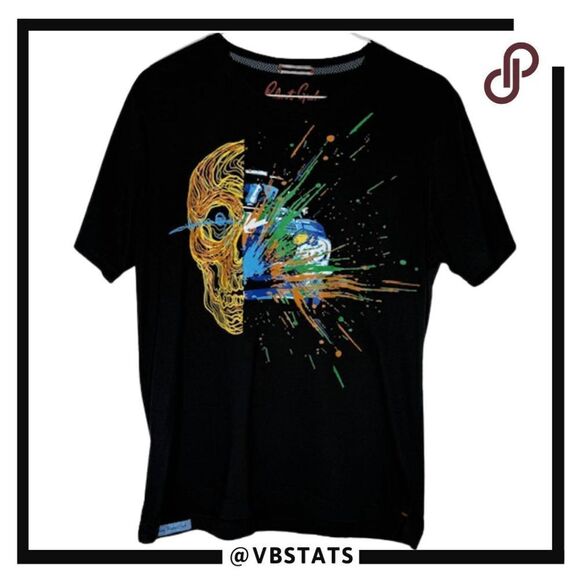 Robert Graham Men's Skull Car Print Short Sleeve T Shirt Black Size Large - Picture 1 of 6